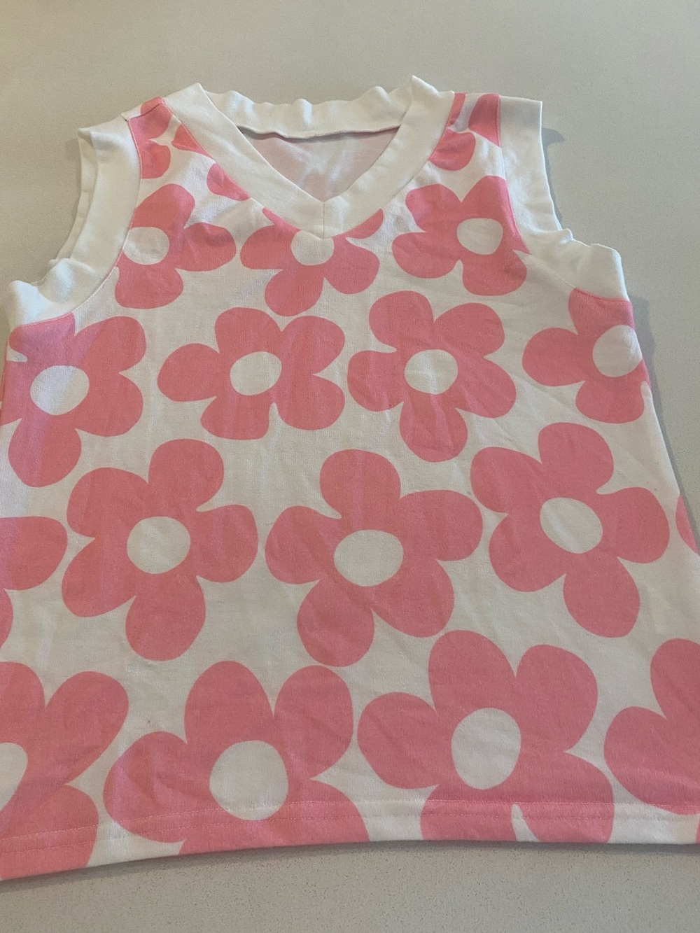 Pink and White Floral tank medium
